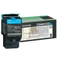 Lexmark C544, X544 Cyan Extra High Yield Return Program Toner Cartridge (0C544X1CG)